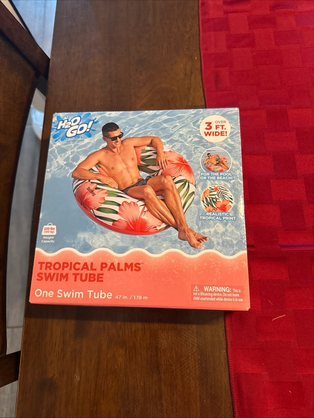 Tropical Palms Swim Tube - Coral Floral